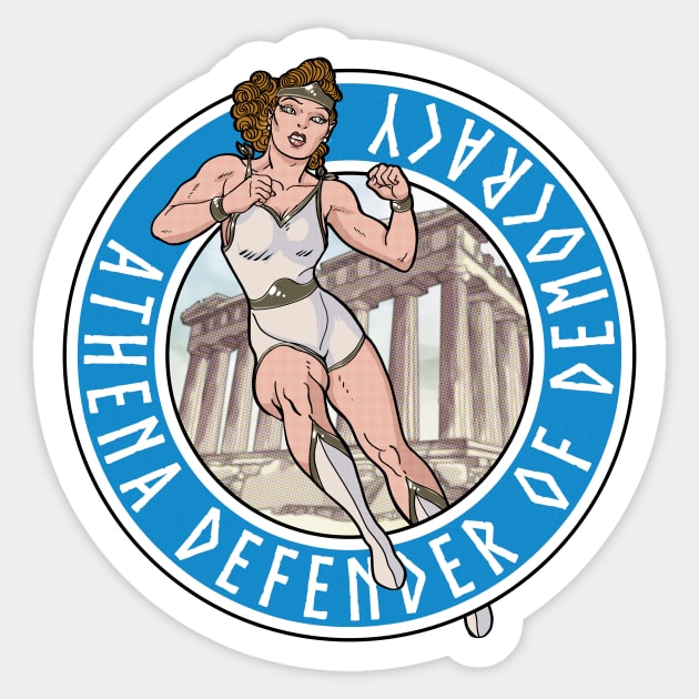 Retro Athena Sticker by Doc Multiverse Designs